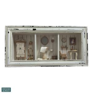 Delton Products Vintage Cottage Shadow Box Miniature Farmhouse Wall Decor